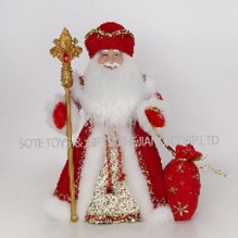 Дед Мороз "Роскошный наряд" 40 см в красной шубке