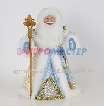 Фигуры новогодние Дед Мороз "Сказка" 40 см в голубой шубке