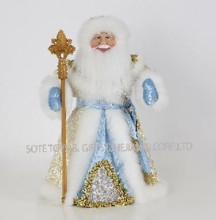 Дед Мороз "Сказка" 40 см в голубой шубке