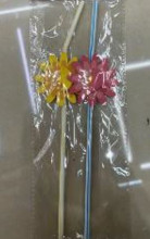 Трубочка для коктейля "Цветущий сад", 24 см, d-5мм (набор 10 шт), микс