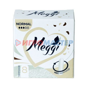 Предметы женской гигиены Гигиенические тампоны Meggi Normal, 2 капли, 8 шт