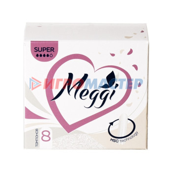 Предметы женской гигиены Гигиенические тампоны Meggi Super, 3 капли, 8 шт
