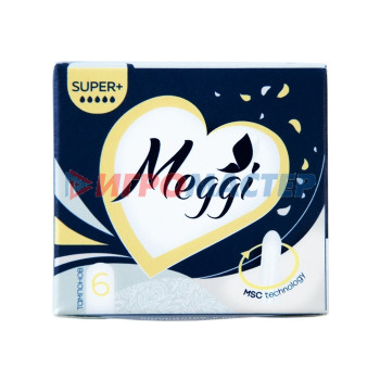 Предметы женской гигиены Гигиенические тампоны Meggi Super+, 4 капли, 16 шт