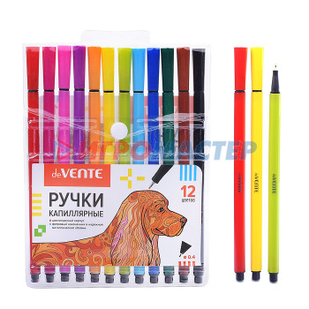 Ручки капиллярные и линеры Набор ручек капиллярных &quot;Topex&quot; 12 цветов, d=0,4 мм, с цветным шестигранным корпусом, в пла