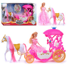 Карета 339A &quot;Принцесса цветов&quot; с лошадкой и куклой, в коробке
