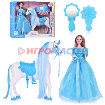 Куклы аналоги Барби Кукла 686-842 &quot;Миранда&quot; с лошадкой и аксессуарами, в коробке