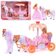 Карета 387A &quot;Розовая сказка&quot; с лошадкой, в коробке