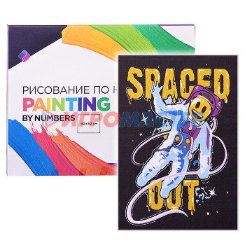 Рисование, роспись, витражи Эмоджи Картина по номерам Космонавт в космосе Граффити 40*50 см