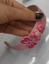 Ободок для волос детский "БАМБИ БУМ", бантик и мишка, цвет розовый, лавандовый и голубой, 3см