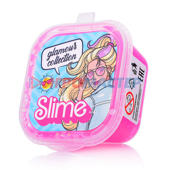 Лизуны, тянучки, ежики Игрушка для детей старше трех лет модели Slime Glamour collection, розовый с блестками, 60г