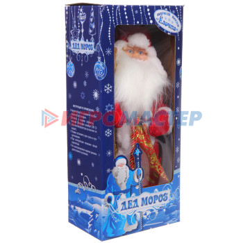 Дед Мороз "Зимняя тайна" 40 см в красной шубке