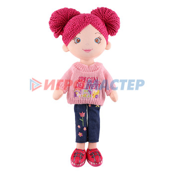 Мягкая игрушка Кукла Нора в розовом джемпере и джинсах, 36 см