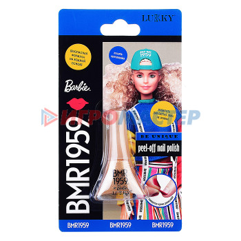 Декоративная косметика Лак для ногтей Barbie, цвет золотой металлик, блистер, объем 5,5 мл.