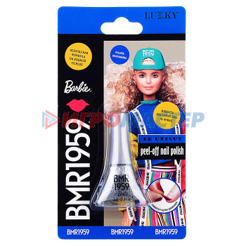 Декоративная косметика Лак для ногтей Barbie, цвет серебряный металлик, блистер, объем 5,5 мл.