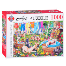 Пазлы 1000 Artpuzzle &quot;Французские бульдоги в саду&quot;