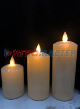 Свечи и подсвечники Сувенир с подсветкой "Свеча - Пандора" 5*7/9/12,5 см (набор 3 шт)