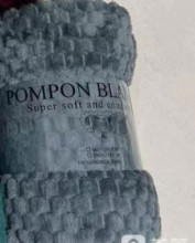 Плед 150*200см "Pompon", цвет серый, микрофлис, 240 гр/м²