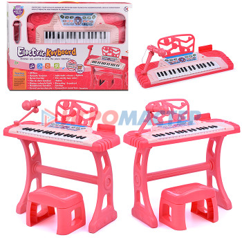 Клавишные инструменты Пианино 6637B &quot;Мечта пианистки&quot; со стульчиком и микрофоном, в коробке