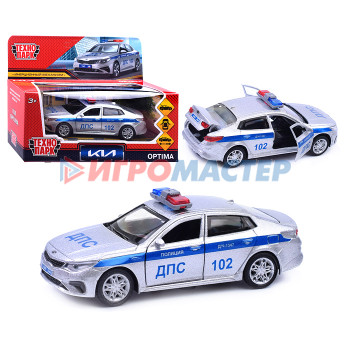 Коллекционные модели Машина металл Kia Optima полиция 12 см, двер, баг, инерц, серебристый, в коробке