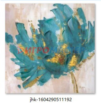 Панно Картина интерьерная в раме "САНТИМО", синий цветок, 40*60см (термоусадочная пленка)