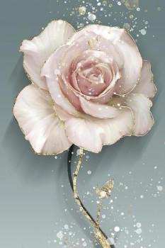 Панно Картина интерьерная в раме "САНТИМО", белая роза, 40*60см (термоусадочная пленка)