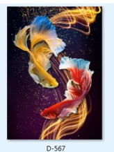 Картина интерьерная в раме "САНТИМО", яркие рыбки, 40*60см (термоусадочная пленка)