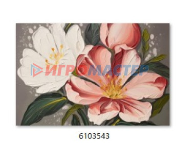 Панно Картина интерьерная в раме "САНТИМО", цветы, 40*60см (термоусадочная пленка)
