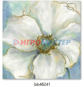 Панно Картина интерьерная в раме "САНТИМО", белая лилия, 40*60см (термоусадочная пленка)