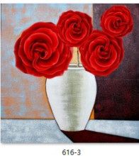 Картина интерьерная в раме "САНТИМО", ваза с розами, 40*60см (термоусадочная пленка)