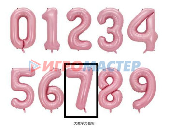 Надувные шары Шар фольгированный 32'/81см "Цифра "7" (розовый)