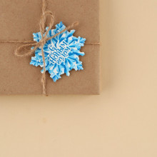 Шильдик декоративный на подарок «Снежинка», 6.2 × 7 см