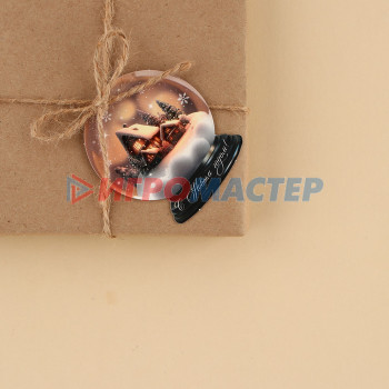 Шильдик декоративный на подарок «Снежный шар», 6 × 7 см