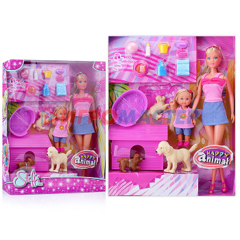 Куклы аналоги Барби Кукла Штеффи и Кукла Еви с кроликами 29 см. 