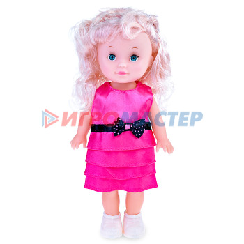 Куклы Кукла P8872-5-PVC &quot;Радочка&quot; в розовом платье с черным бантиком, в горошек, в пакете