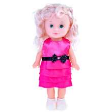 Кукла P8872-5-PVC &quot;Радочка&quot; в розовом платье с черным бантиком, в горошек, в пакете