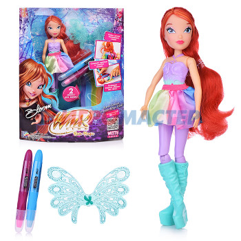 Куклы аналоги Барби Шарнирная кукла &quot;Hair Magic&quot; Блум с крыльями и маркерами (2 шт.),  24 см