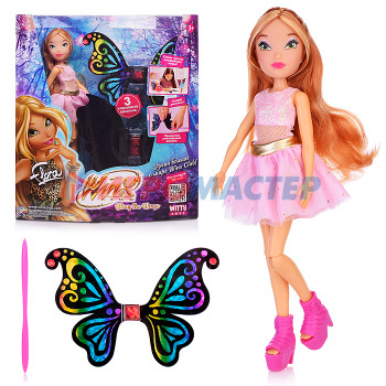 Куклы аналоги Барби Шарнирная кукла &quot;BTW Scratch Art Wings&quot;  Флора с крыльями для скретчинга, 24 см