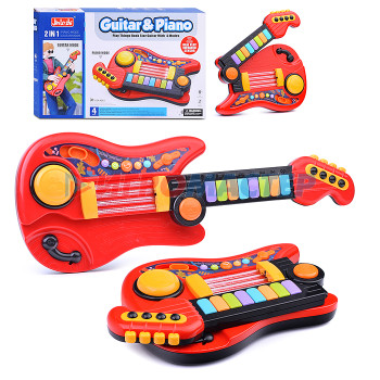 Интерактивные игрушки (до 3-х лет) Гитара ZZ1459B &quot;Guitar&amp;Piano&quot; в коробке