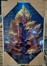 Картина интерьерная в раме "САНТИМО", золотые листья, 19*29см (термоусадочная пленка)