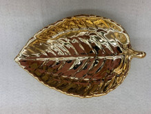 Подставка керамическая "GOLD Podarok", листок, цвет золото, 20,5*13см (упаковка индив. пленка)