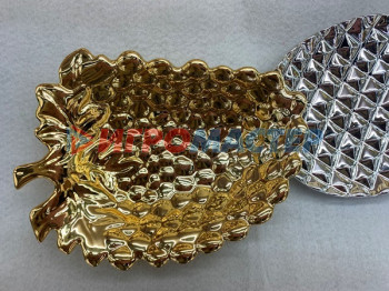 Шкатулки Подставка керамическая "GOLD Podarok", лоза, цвет серебро, 18*13см (упаковка индив. пленка)