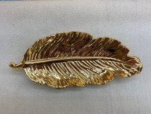 Подставка керамическая "GOLD Podarok", пёрышко, цвет золото, 23,5*9,5см (упаковка индив. пленка)