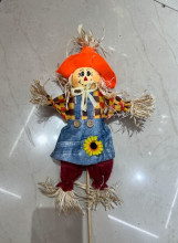 Фигура садовая "Пугало - Джина" в оранжевой шляпе 30 (50) см ДоброСад