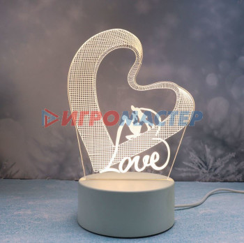 Декоративные светильники Светильник ночник "3D-Чувства" на пластиковой подставке, с включателем USB