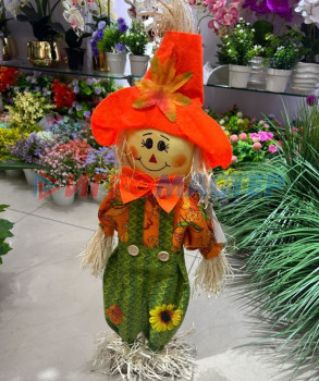 Фигуры садовые Фигура садовая "Пугало - Нютик" в оранжевой шляпе 60 см ДоброСад