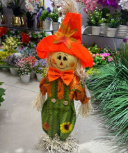 Фигура садовая "Пугало - Нютик" в оранжевой шляпе 60 см ДоброСад