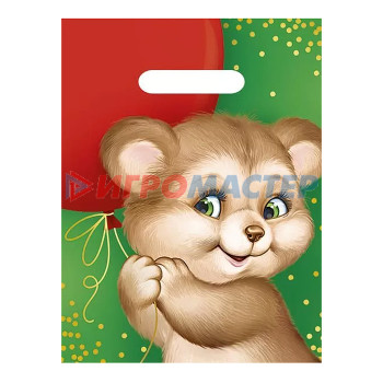 Пакеты бумажные и полиэтиленовые Полиэтиленовый пакет &quot;Медвежонок с шариком&quot; формат А4 размер 290*220