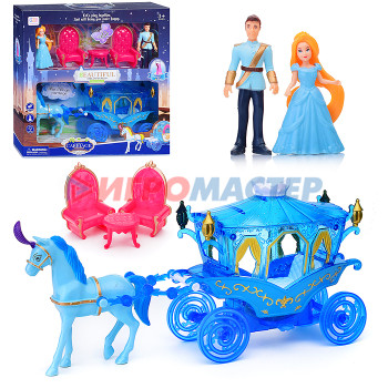 Кареты с лошадьми, машины для кукол Карета SS094B &quot;Романтика&quot; с лошадкой и фигурками, в коробке