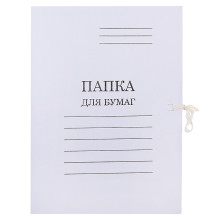 Папка для бумаг с завязками &quot;Attomex&quot; A4 картонная немелованная белая (400 г/м²)
