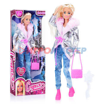 Куклы аналоги Барби Кукла София, 29 см, (руки и ноги сгибаются, в шубе, в комплекте аксесс.) в коробке